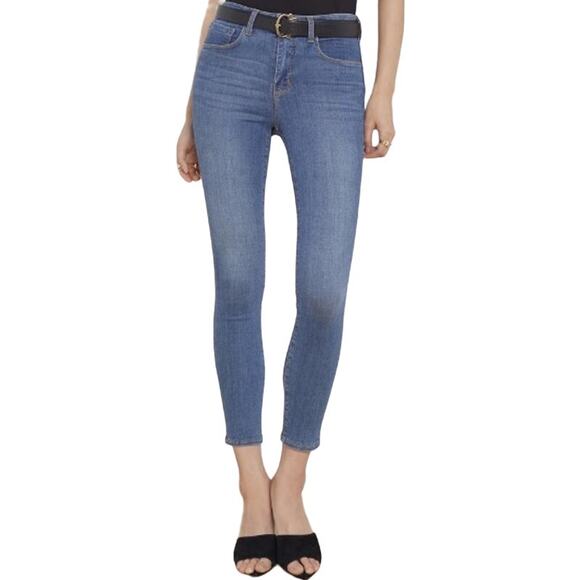 L'agence Margot Skinny Jeans Ultra High Rise Stretch Crop Denim Light Vintage 28 - Picture 1 of 5